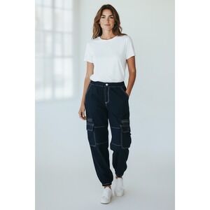 Charlotte Russ Carpenter Jeans Womens XL‎ Baggy Grunge 90's Joggers Black Pants